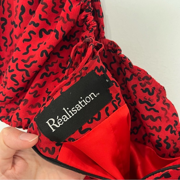 Realisation Par the Venus Mini Dress in Red Squiggle - Picture 6 of 6